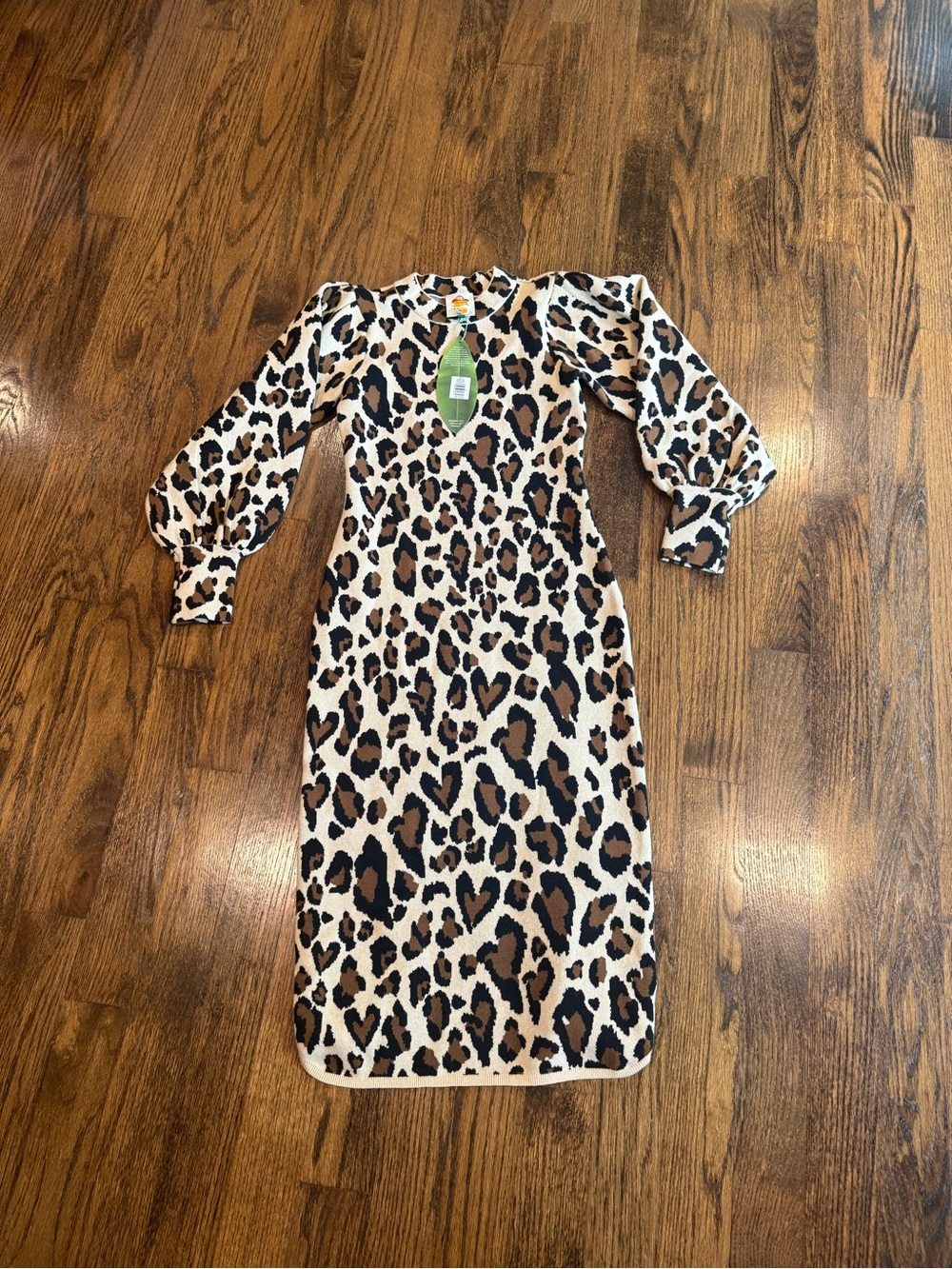 FARM Rio Leopard-Print Midi Dress - Brown/Black/Cream